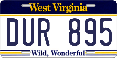 WV license plate DUR895