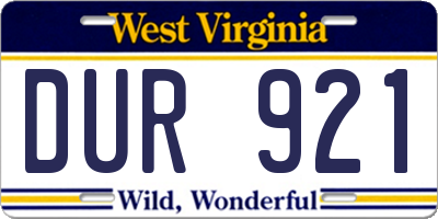 WV license plate DUR921