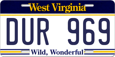 WV license plate DUR969