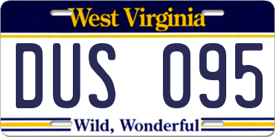 WV license plate DUS095