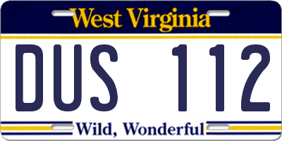 WV license plate DUS112
