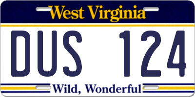WV license plate DUS124