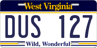 WV license plate DUS127