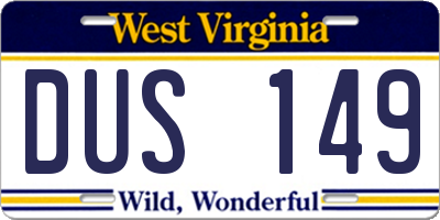 WV license plate DUS149