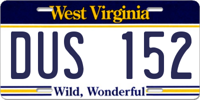 WV license plate DUS152