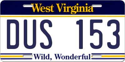 WV license plate DUS153