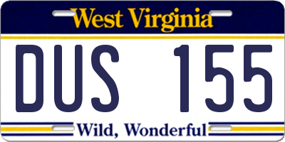 WV license plate DUS155
