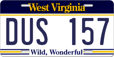 WV license plate DUS157