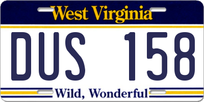 WV license plate DUS158