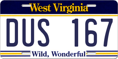 WV license plate DUS167