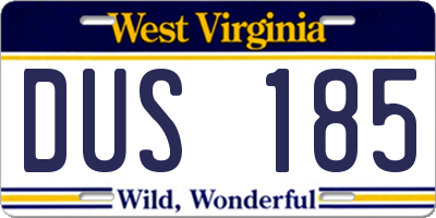 WV license plate DUS185