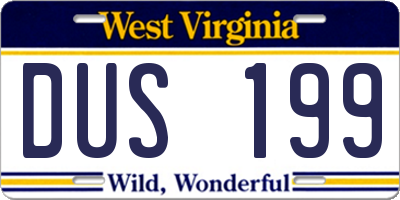 WV license plate DUS199