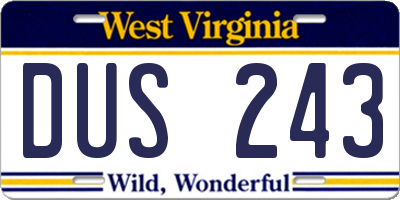 WV license plate DUS243