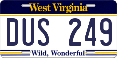 WV license plate DUS249
