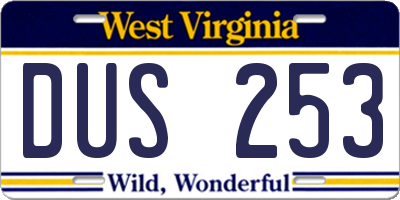 WV license plate DUS253