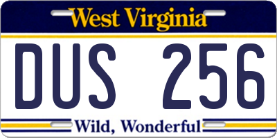 WV license plate DUS256