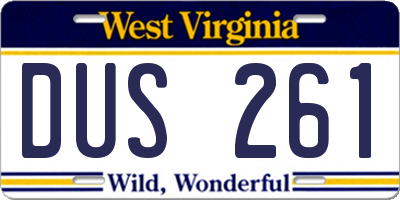 WV license plate DUS261