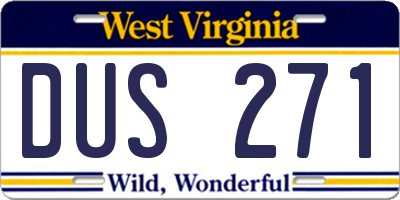 WV license plate DUS271