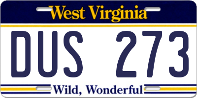 WV license plate DUS273