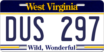 WV license plate DUS297