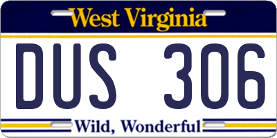 WV license plate DUS306