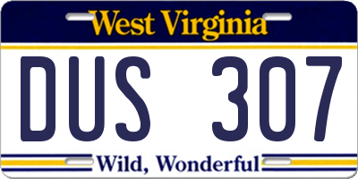 WV license plate DUS307