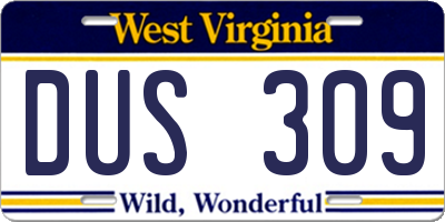 WV license plate DUS309