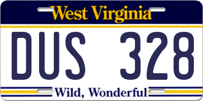 WV license plate DUS328
