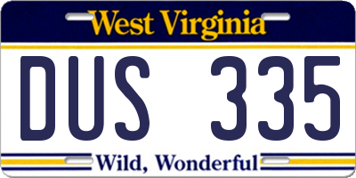 WV license plate DUS335