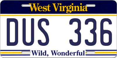WV license plate DUS336
