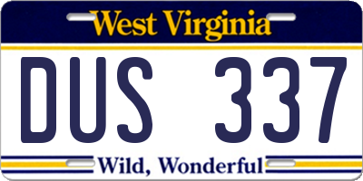 WV license plate DUS337