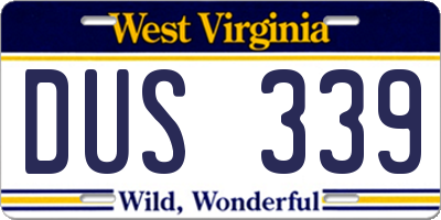 WV license plate DUS339