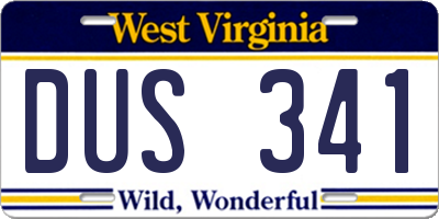 WV license plate DUS341