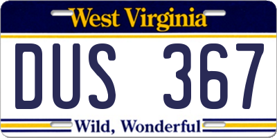 WV license plate DUS367