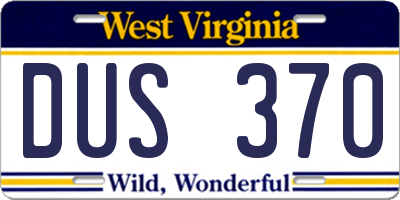 WV license plate DUS370