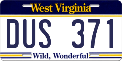 WV license plate DUS371
