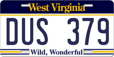 WV license plate DUS379