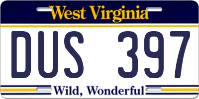 WV license plate DUS397