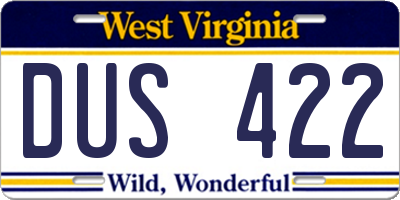 WV license plate DUS422