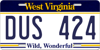 WV license plate DUS424