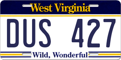 WV license plate DUS427