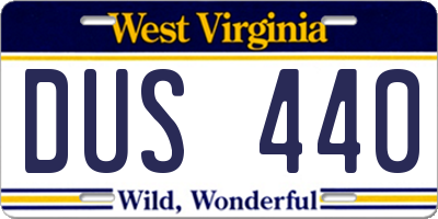 WV license plate DUS440