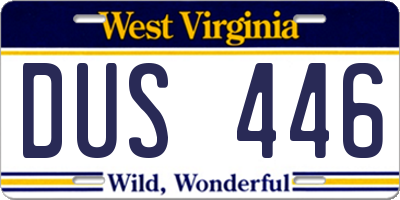 WV license plate DUS446