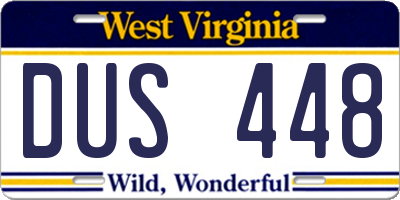 WV license plate DUS448