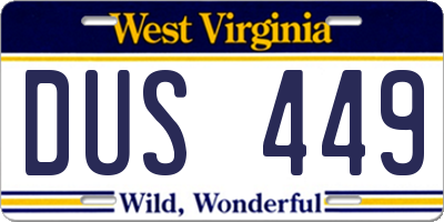 WV license plate DUS449