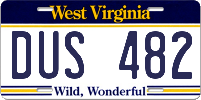 WV license plate DUS482