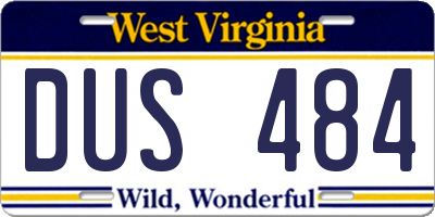 WV license plate DUS484