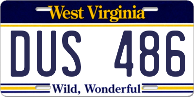 WV license plate DUS486