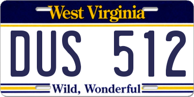 WV license plate DUS512