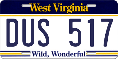 WV license plate DUS517